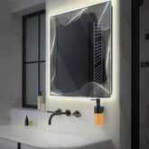 LED Spiegel Quadratisch | Wandschalter-Steuerung | Neutralweißes Licht - Reyze Seria Simetria Model 3